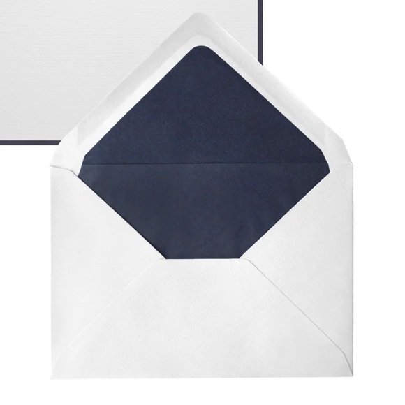 8ct Renner Davis Light Gray and Navy Lined Envelopes - Picture 3 of 13